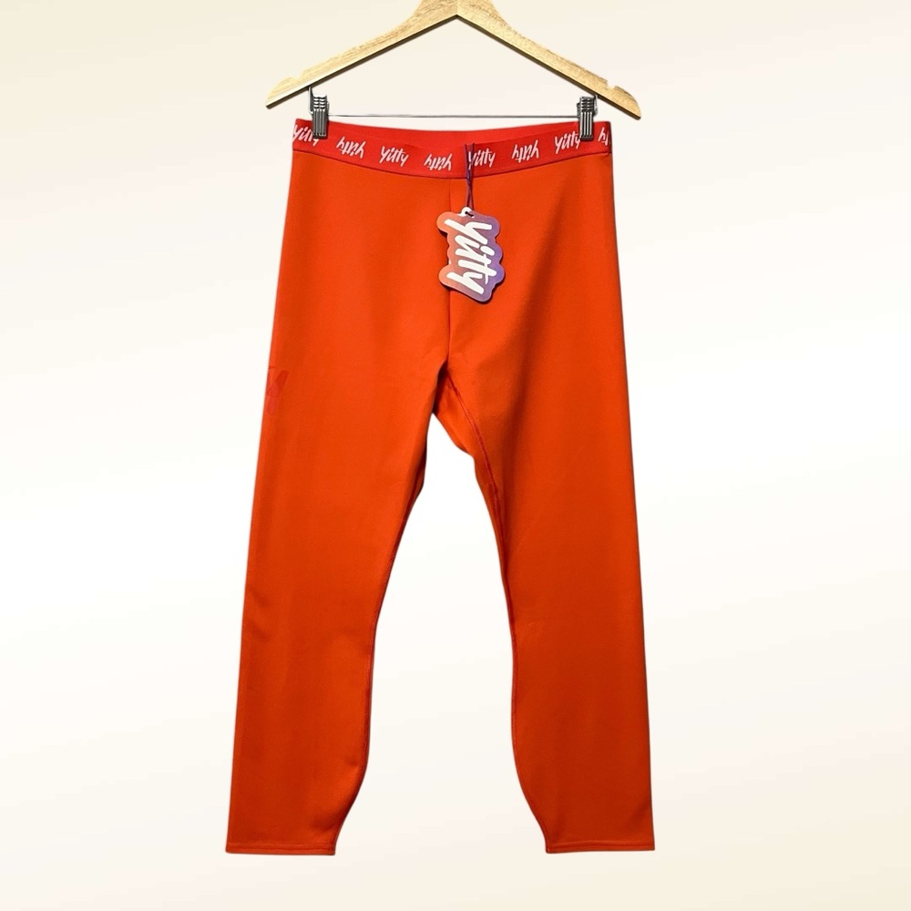 YITTY Major Label Shaping High Waist Leggings NWT Size XL Orange Logo Active